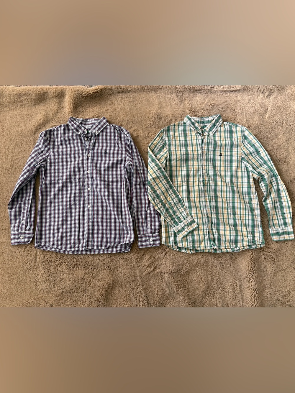 Benetton plaid shirt bundle, boys 11/12